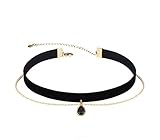 MOMOCAT Black Teardrop Velvet Choker Necklace for Women Layered Goth Tatoo Choker Neck Chokers Black Chockers Gothic Chocker Victorian Necklace Aesthetic Vampire Necklaces for Womens teen girls