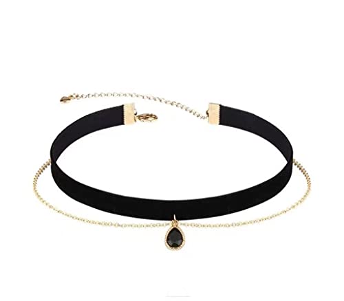 Momocat Black Teardrop Velvet Choker Necklace For Women Layered Goth Tatoo Choker Neck Chokers Black Chockers Gothic Chocker Victorian Necklace Aesthetic Vampire Necklaces For Womens Teen Girls #TOP1