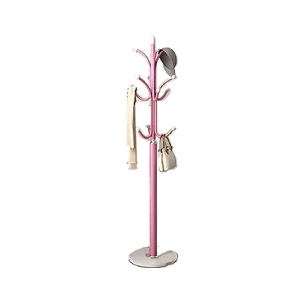 Dh2yjnbf3 Standing Hall Tree with Stand Free Standing Iron Coat Rack Bedroom Hanger Storage For Entryway, Hallway, Office Hallway(Pink)