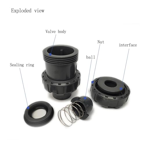 Vérin à bille en PVC pour stopper le reflux vertical DN40 - 5