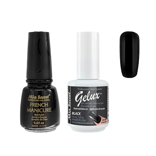 Mia Secret THE MATCH Gelux UV GEL & French Manicure Esmalte de uñas 3 min Seco - (Negro)