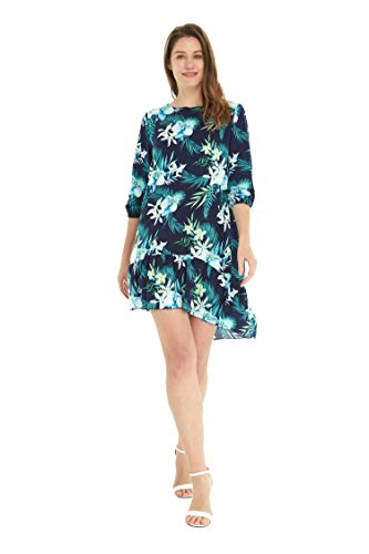 Image of Family Matching Hawaiian Clothes, Orchid Breeze Navy | Lightweight 100% rayon • Family matching outfits • Beach vacations • Luaus • Cruises • Family photos