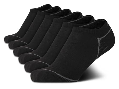 Image of Avia Womens Low Cut Socks - 6 Pack Cushioned Performance Stretch Moisture Wicking Athletic No Show Socks for Women (4-12), Size 4-9, All Pure Black
