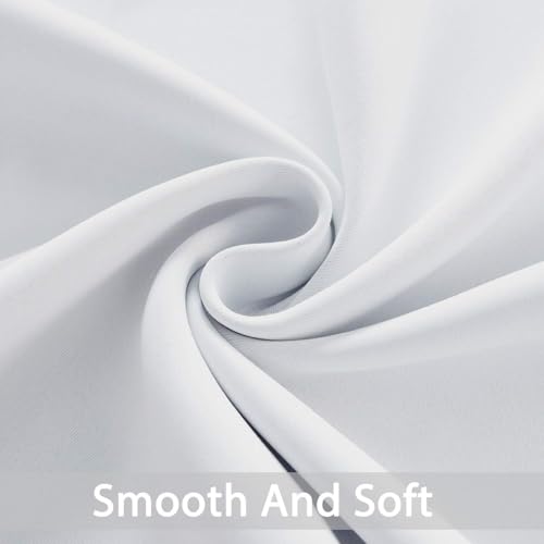 Yakamok Room Darkening Thermal Insulated Grommet Small Curtain Bonus 2 Tie Backs Included,Set of 2,Greyish White,52" Wide x 63" Long