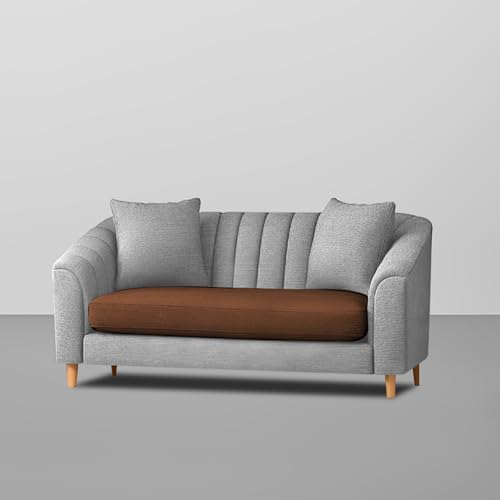 Image of Casaliving Doraldo 2 Seater Sofa Set for Living Room (Brown Grey Colour) Premium Fabric Sofa