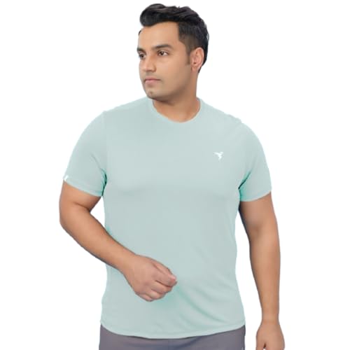 Image of TECHNOSPORT Men's TECHNOCOOL+ Slim Fit Sports T-Shirt Quick Dry Round Neck Performance Tee with UPF 50+, Anti-Odour, Anti-Microbial & 2-Way Stretch Gym, Running, Training & Casual Wear