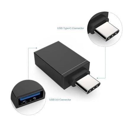 Image of USB 3.0 to Type C OTG Adaptor, High Speed Data Transfer, Thunderbolt to USB Adapter, Compatible for All Type C Devices, Smartphone, Laptops, Tablets, Chargers, MacBook Pack of 02 (2)