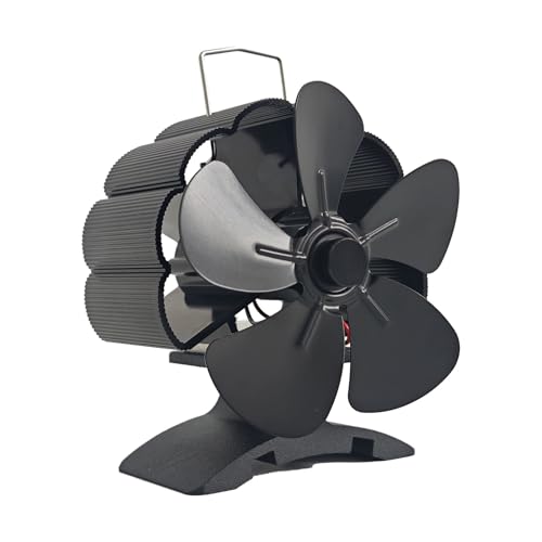Ventilador de estufa de aluminio de 5 hojas, ventilador de chimenea alimentado por calor para chimeneas, ventilador de leña, chimeneas de repuesto