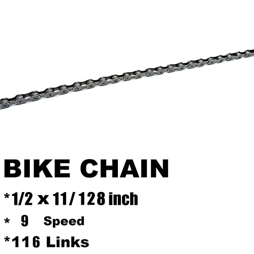 Bike Chain 9 Speed Bicycle Chain 1/2 X 11/128 Inch, 116 Links #TOP1