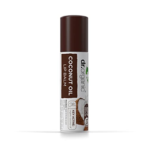 Dr Organic Coconut Oil Lip Balm, Moisturising, SPF 15, Mens, Womens, Natural, Vegetarian, Cruelty-Free, Paraben & SLS-Free, Recycled & Recyclable, Organic, 5.7ml, Packaging may vary - Image 3