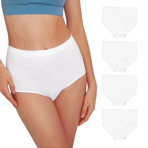 Hlizonn Women’s High Waist Underwear 4-Pack - Soft Stretchy Full