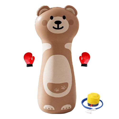 Saco De Boxeo Inflable - Juego De Boxeo Para Niños Resistente Y Estable, Lindo Dibujos Animados, Mejora Las Habilidades De Coordinación | Equipo De Entrenamiento Rebotante Para Niños,