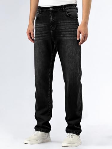 Men's Baggy Jeans Slim Fit Stretch Straight Leg Denim Pants Casual Elastic Work Jeans4