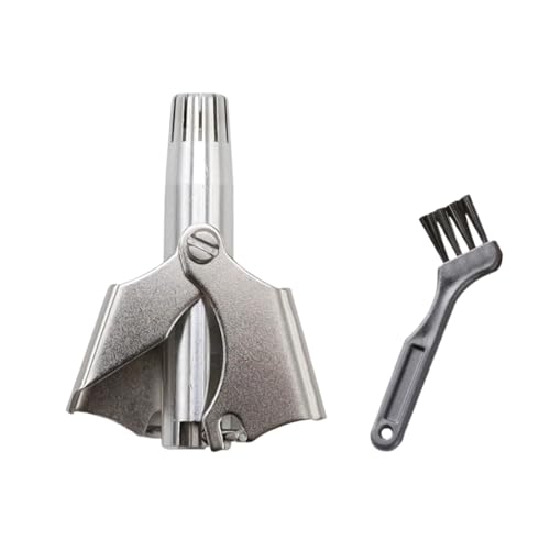 Tagliapeli per Naso e Orecchie in Acciaio Inossidabile con Spazzola di Pulizia, Design Semiautomatico per Rimozione Peli Sicura e Indolore