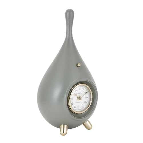 Image of Decor de Maison Brings Handcrafted Time Drop Table Clock for Living Room, Bedroom, Study Table, Office Desk | Classic Non-Ticking Tabletop Battery Operated Analog Desk Clock (Green Gold)