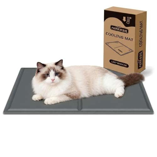 Nobleza Alfombra Refrescante para Perros Gatos, Auto Refrigerante No tóxico. Alfombra de Gel Activada por Presión para Perros Gatos, 50 * 40 cm, Gris