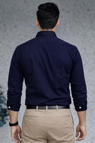 Image of Men Cotton Blend Full Sleeve Shirt for Man | Casual Business Party Festival Regular Fit, Long Sleeve with Chest Pocke | Formal Shirt for Men
