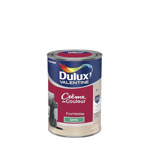 Dulux Valentine Crème de Couleur - Peinture multi-supports intérieure - Satin Framboise 1,25 L