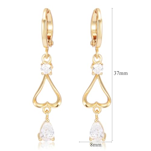 Pendientes de oro de 18k aro largo para cenas de gala y eventos formales 4