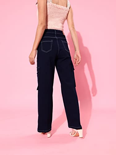 Image of Dolce Crudo Women's Wide Leg High-Rise Clean-Look Jean's