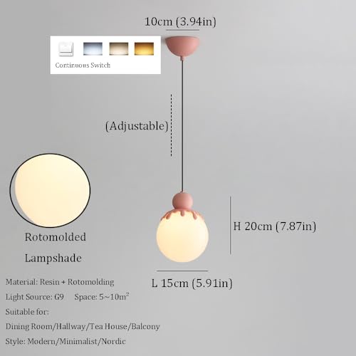 Lámpara colgante de globo rosa para crear una atmósfera cálida infantil 5