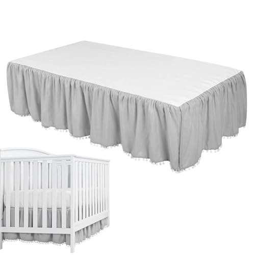 Volant Stubenrock, staubdichter Volant mit Quastenfüllung, Rüschenrock mit Quasten, Mikrofaser-Bettwäsche-Röcke für Babywiege für Babys Mädchen 28 \"X Volant Stubenrock, staubdichter Volant mit Quastenfüllung, Rüschenrock mit Quasten, Mikrofaser-Bettwäsche-Röcke für Babywiege für Babys Mädchen 28 \"X