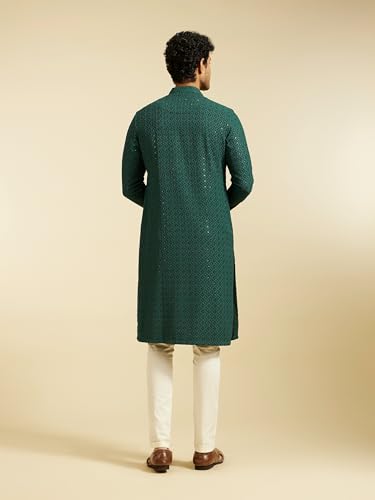 Image of DIWAS BY MANYAVAR Men's Viscose Embroidered|Sequined Kurta (1pc)