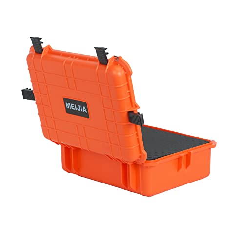 Image of MEIJIA All Weather IP67 Waterproof Hard Camera Case,Hard Protective Case,Hard Case with Customizable Foam,Fit Use of Drones,Camera,Equipments,Pistols(Orange,19.78x15.77x7.41inches)