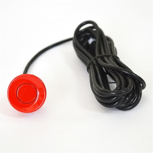 Sensor Marcha Atras Coche Sistemas De Sensor De Estacionamiento con Luz LED para Automóvil con Pantalla Retroiluminación Kit Detector De Monitor De Respaldo De 4 Radares Sensor Estacionamiento(Red)