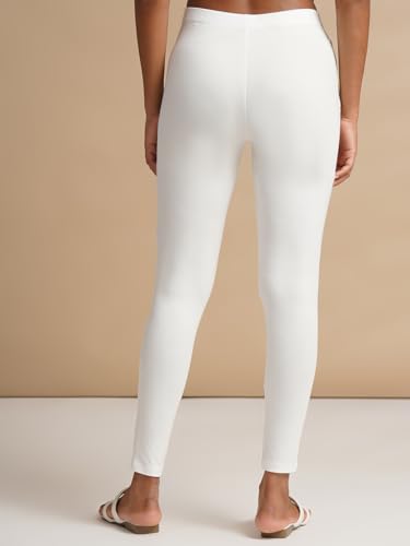 Image of ONE SKY Women Full Length Leggings | Cotton Modal Spandex Blend | High Waist Stretchable & Bio-Washed Fabric | Colour-Lock Technology | Comfortable Leggings for Women