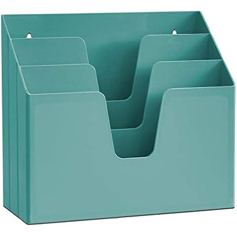 Acrimet Horizontal Triple File Folder Holder Organizer (Solid Green Color) Cover