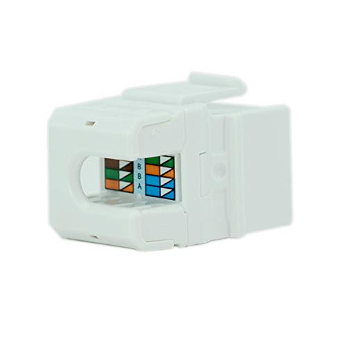 Keystone RJ45 Cat5e On-Q WP3475WH50 Conector Hembra de Red Blanco Tipo Jack Quick Connect 3