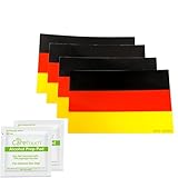 German Flag Sticker | Set of 4 | 4' x 2.5' | Decals Deutsch Weatherproof UV Resistant Premium Quality