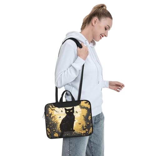 Bolso portátil impermeable Black Cat Halloween 14" miniatura 3