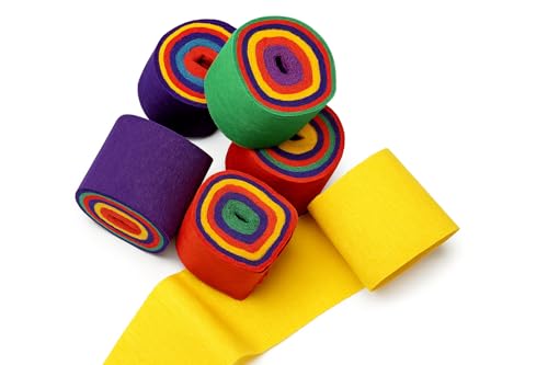 Ameisenkeks Rollos de papel crepé arco iris – 6 rollos de cinta crepé de colores, 4 cm x 10 m cada uno – Decoración de fiestas, manualidades, cumpleaños infantiles, carnaval, bricolaje