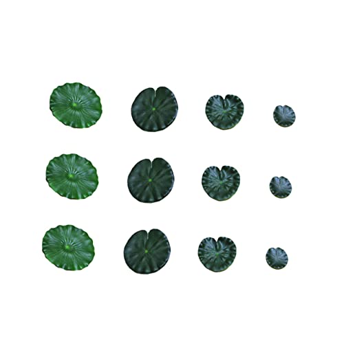 HAMPPLIES 12 Hojas De Loto para Jardín Artificiales para Estanque Suculentas Macetas Borde De Estanque Adorno De Nenúfar Hojas De Nenúfar para Estanques