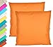 JACK 2X Outdoor Lounge Kissen 45x45cm Dekokissen Set Inkl. Füllung Wasserfest Sitzkissen Garten Stuhl Lotus Effekt, Farbe:Orange