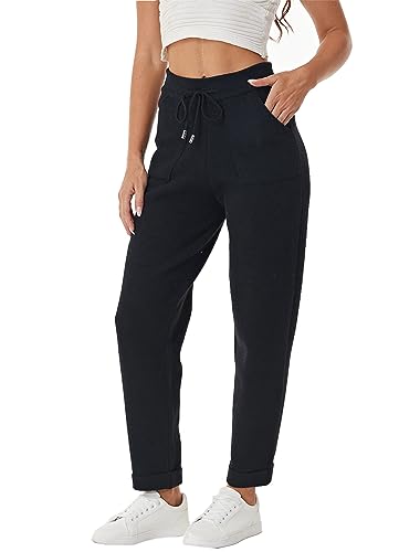 heipeiwa Women's Knit Fuzzy Pull on Grilfriend Boyfriend Casual Dress Winter Warm Sweater Pants with Pockets4