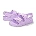 FUNKYMONKEY Unisex-Child Slides Adjustable Double Buckle and Back Strap Open Toe EVA Flat Sandals for Toddler Boys Girls (8 Toddler, Lilac/HGD)