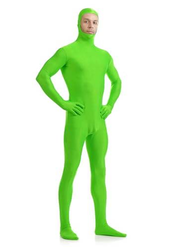 Image of ATHX Men's and Women's Spandex Open Face Bodysuit Costume Adult Stretchy Halloween Cosplay Body Suit Zentai Suit Outfits