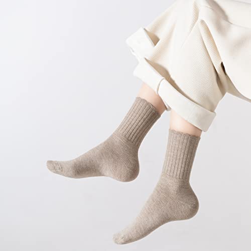 Image of PADFOM Women Thin Cashmere Socks, Soft Socks Women Above Crew Socks 5 Pairs Size 5-9