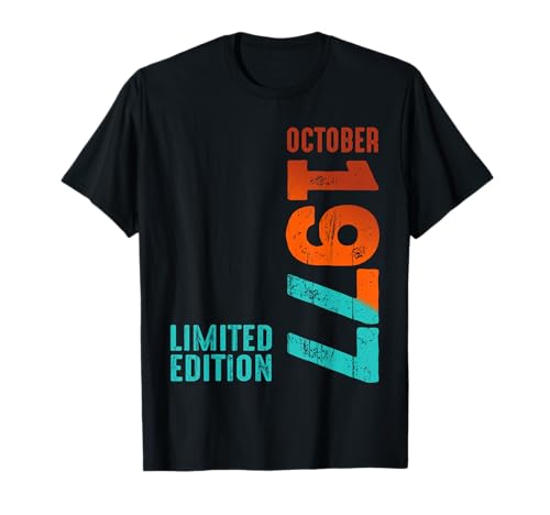 October 1977 Year 1977 Retro 1977 Vintage 1977 Since 1977 T-Shirt