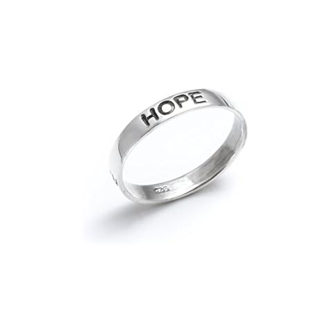 Silverly Engraved Hope Faith Love Sterling Silver Rings for Women and Men - Inspirational Women's Promise Ring - Classic Wedding Band- 925 Solid Silver Stacking Rings Jewellery Cover