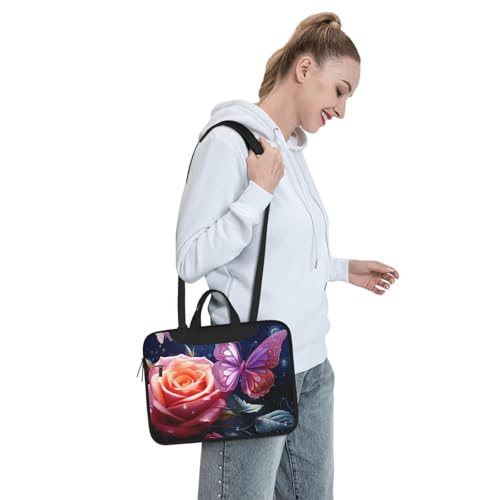 Bolso para portátil Rose and Butterfly para mujeres y hombres 13" miniatura 3