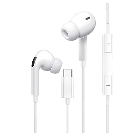 Auriculares USB Tipo C In-Ear Sonido Estéreo con Micrófono y Control de Volumen, Compatible con Huawei P20/P30/Mate 20/30, iPad Pro 2018, Xiaomi, Samsung y más Dispositivos de Interfaz Tipo C