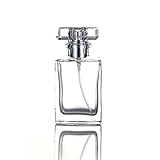30ML Glass Refillable Perfume Bottle, Portable Square Cologne Empty Atomizer Bottle for Travel (Transparent)