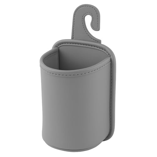 Portavasos de PU para puerta de carro tipo gancho o clip gris miniatura 1