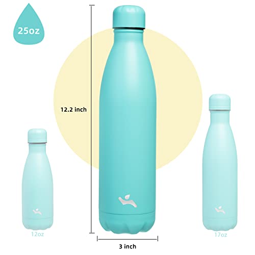 Image of Konokyo Insulated Water Bottles,25 oz Double Wall Stainless Steel Vacumm Metal Flask for Sports Travel,Turquoise
