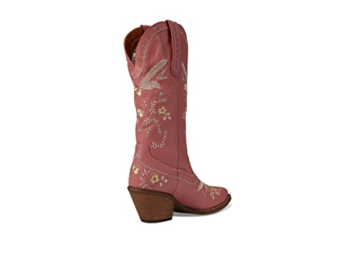 Image of Dingo Womens Full Bloom Floral Round Toe Casual Boots Knee High Mid Heel 2-3 inch