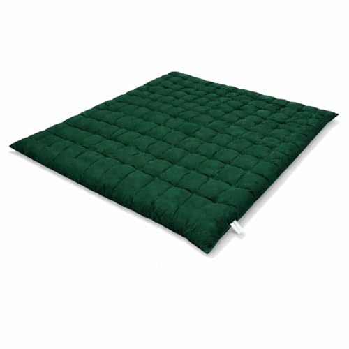 Image of ATOOTFUSION Soft Cotton Quilt | Foldable Light Weight Filled Single Firm Cotton Quilt Mattress| Gadda (Solid Coloured, Sleeping Capacity, 6 x 6 ft or 72 x 72 Inches) Double Bed (Bottle Green)